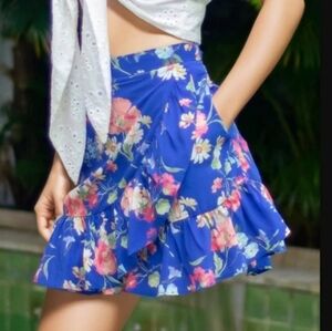 Yumi Kim Gigi Ruffled Skirt Skort in Bliss Wood Royal Blue 💙🌸Size M•NWT